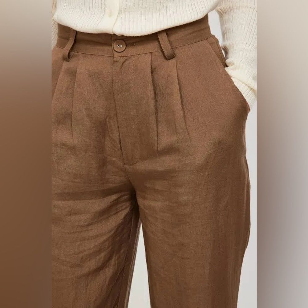 Rolla's Chloe Pleated Linen Blend Pants Size 12 - Picture 4 of 12
